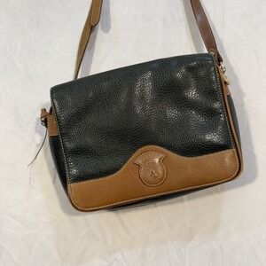 Vintage Courser Equestrian Crossbody Leather Bag Purse Black Brown